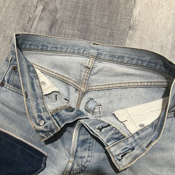 VTG 70s Levis 501 Patchwork Selvedge Hippie Patched USA Custom Denim USA Jeans - Picture 5 of 7